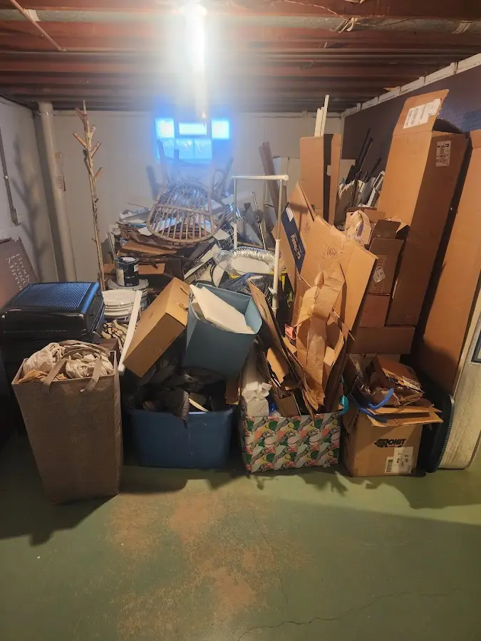 Roll-off dumpster container at job site for 6 Yard Dumpster Rental in Columbia